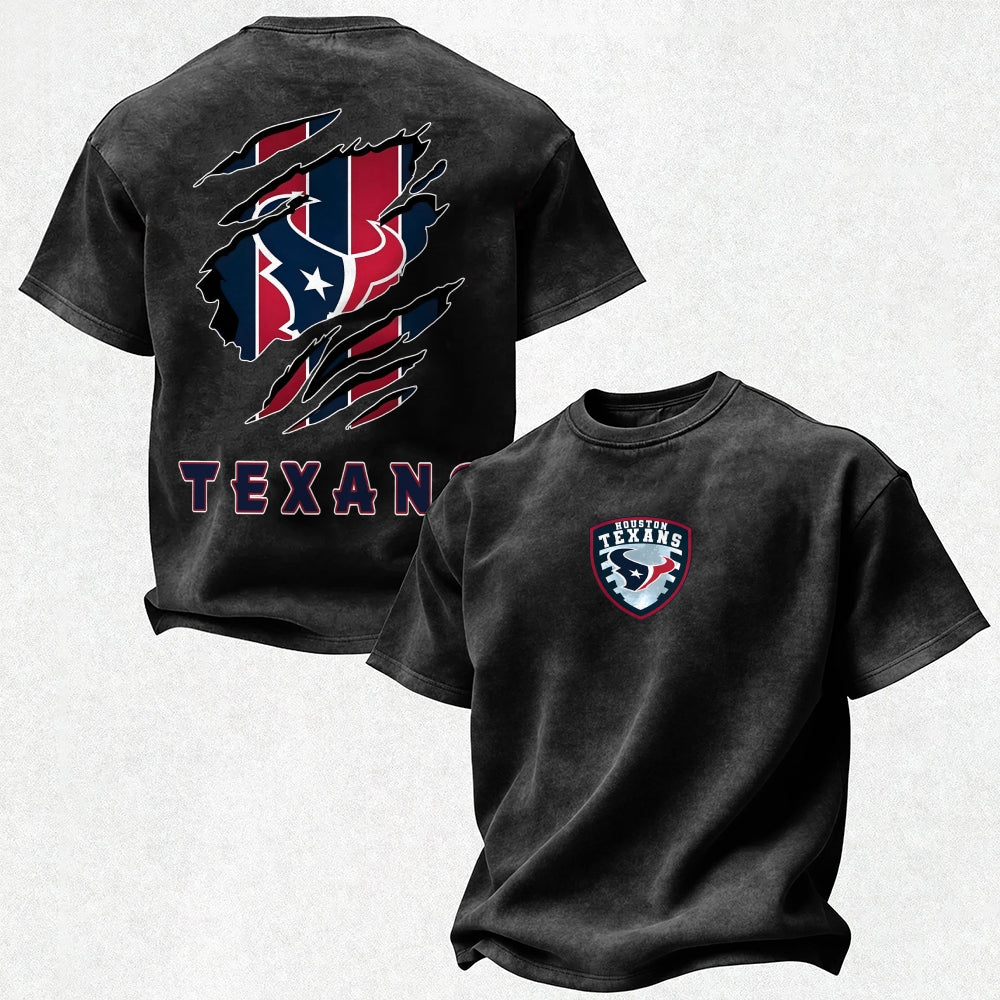 Houston Texans Printed Unisex 100% Pure Cotton Washed T-Shirt Main image