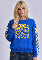 Women's Los Angeles Rams Floral Bow Crewneck Sweatshirt