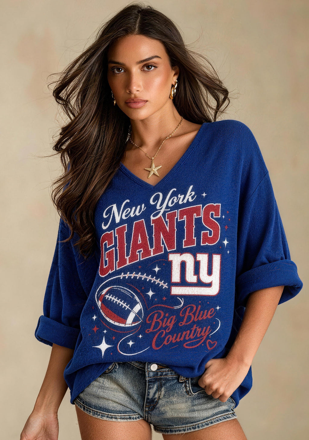 Women New York Giants Long Sleeve Game Day Shirt