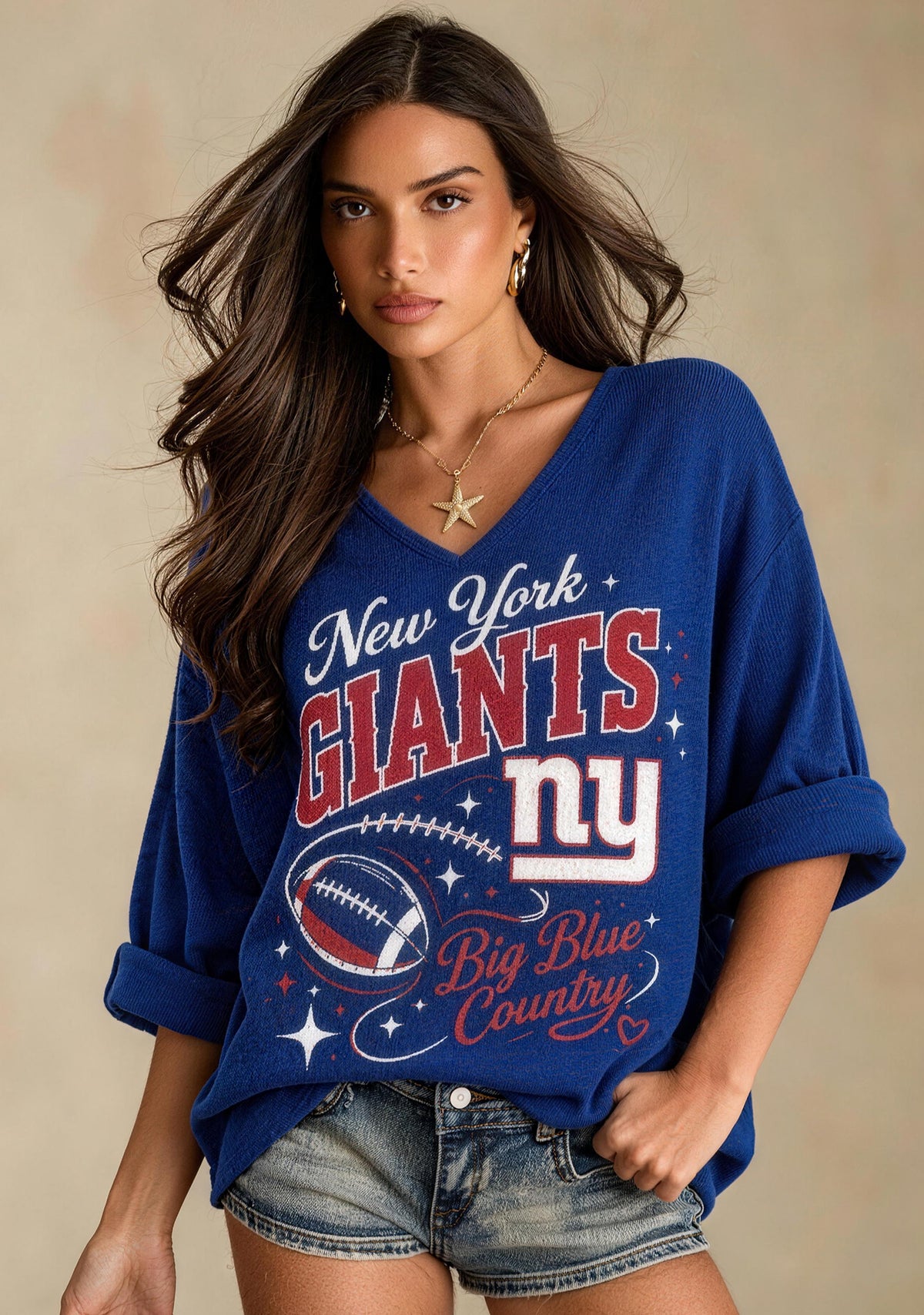 Women New York Giants Long Sleeve Game Day Shirt