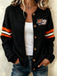 Women'S Casual Football Print Knitted Cardigan Top