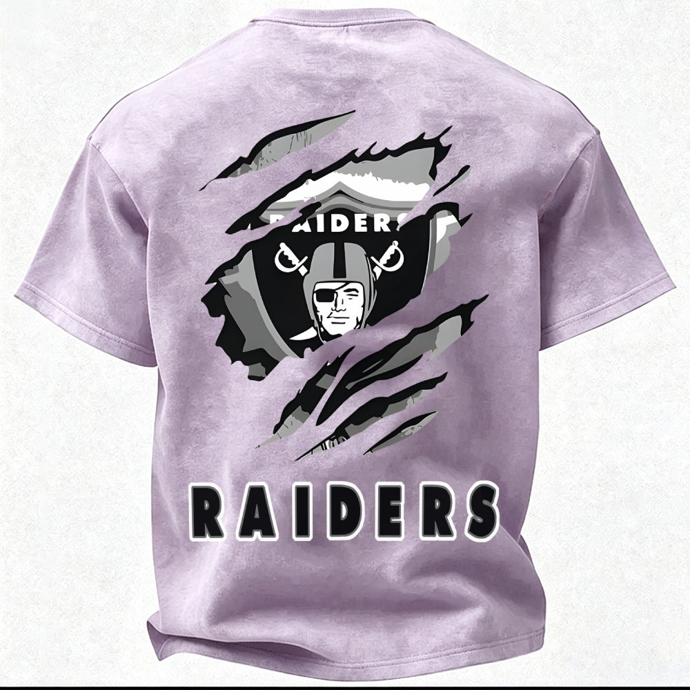 Las Vegas Raiders Printed Unisex 100% Pure Cotton Washed T-Shirt