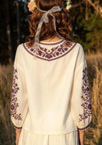 Minnesota Vikings Boho Floral Printed V-Neck Long Sleeve Shirt