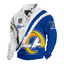 Custom Name Los Angeles Rams Button Mock Neck Sweatshirt