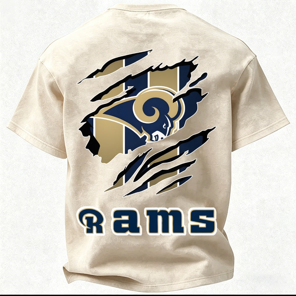 Los Angeles Rams Printed Unisex 100% Pure Cotton Washed T-Shirt