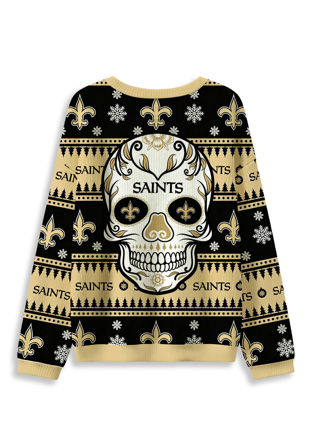 New Orleans Saints Skull Ugly Christmas Football Fan Sweatshirt