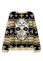 New Orleans Saints Skull Ugly Christmas Football Fan Sweatshirt