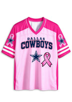 Women Dallas Cowboys Breast Cancer Awareness Pink Ribbon Mesh Jersey