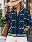 Women's Seattle Seahawks Argyle Print Zip Up Varsity Jacket