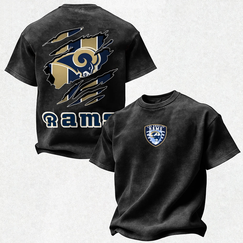 Los Angeles Rams Printed Unisex 100% Pure Cotton Washed T-Shirt Main image