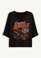 Women Cincinnati Bengals Who Dey Football Graphic Long Sleeve Game Day Shirt