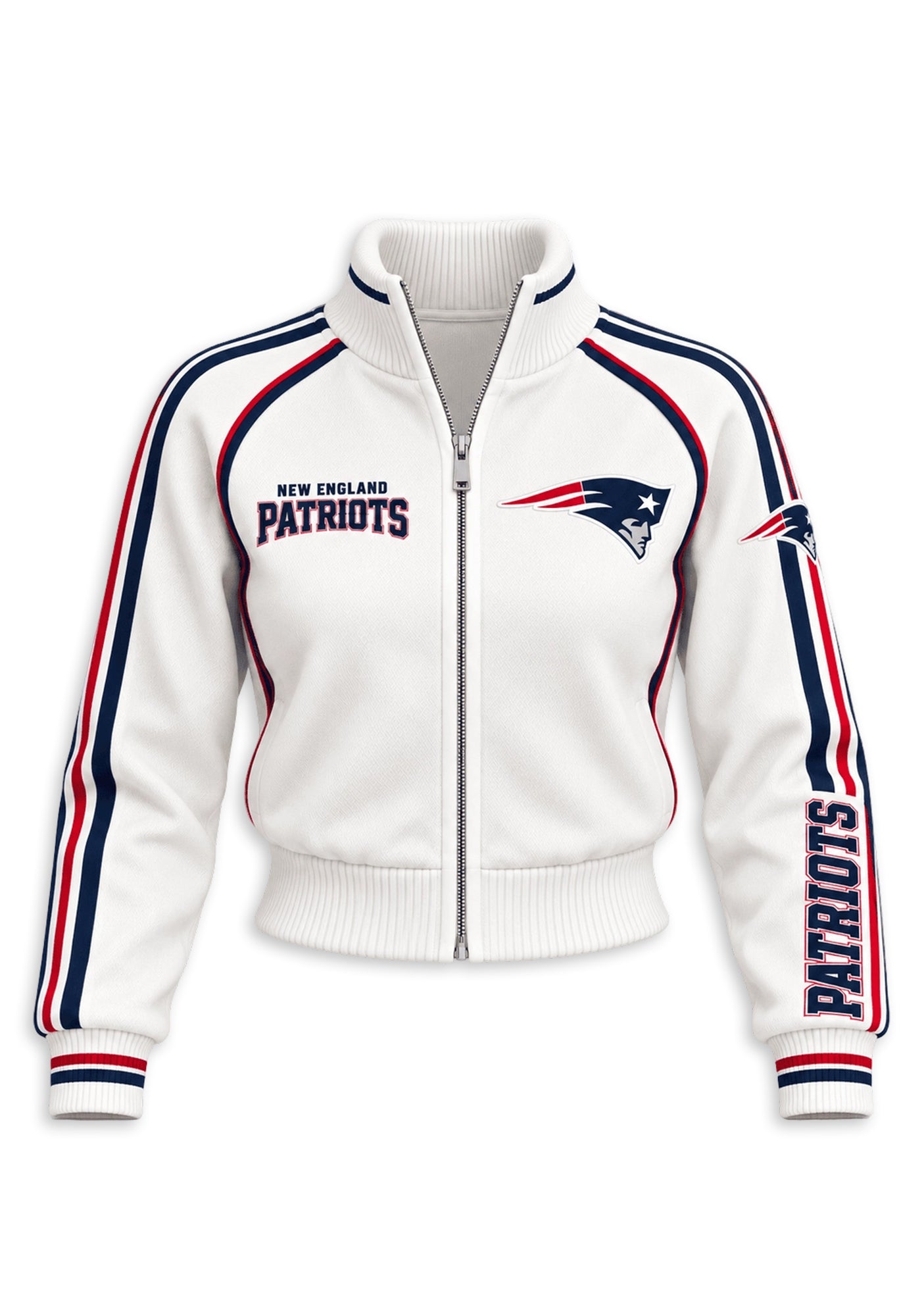 Women's New England Patriots Cropped Zip Up Track Jacket Secondary image