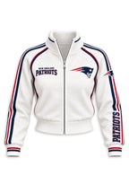 Women's New England Patriots Cropped Zip Up Track Jacket