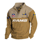 Men's Los Angeles Rams Button Mock Neck Sweatshirt