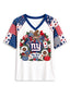 Women's New York Giants Patchwork Sleeve V-Neck Raglan T-Shirt