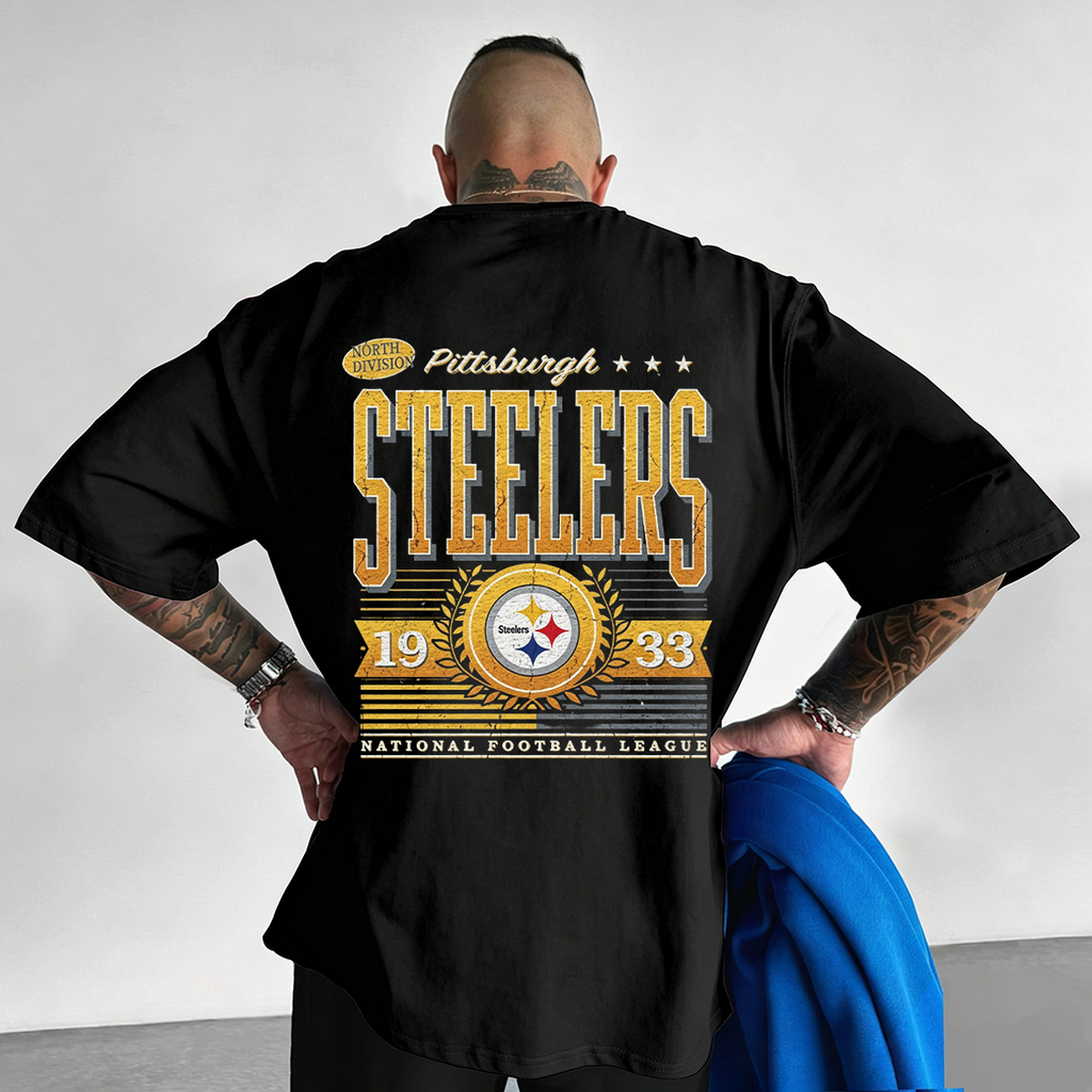 Vintage Pittsburgh Steelers 1933 Laurel Printed T-Shirt