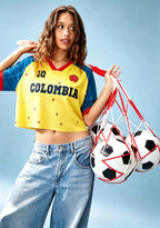 My Colombia #10 Floral Cropped Mesh Jersey Shirt