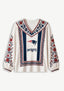 New England Patriots Bohemian Floral Printed V-Neck Long Sleeve Shirt