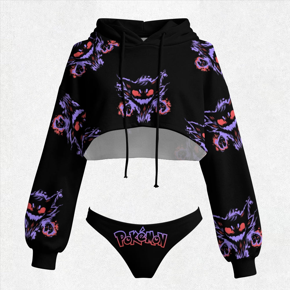 Pokémon Women's Cropped Hoodie & Thong Sets