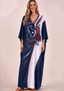 Women's Houston Texans Floral V-Neck Kaftan Maxi Dress
