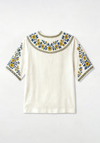 Boho Floral Border Leeds United V-Neck Blouse