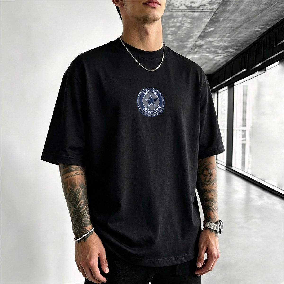 Dallas Cowboys Retro Football Printed T-Shirt Secondary image