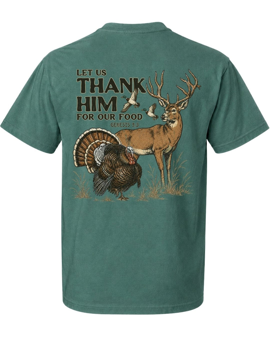 Let Us Thank Him For Our Food POCKET tee