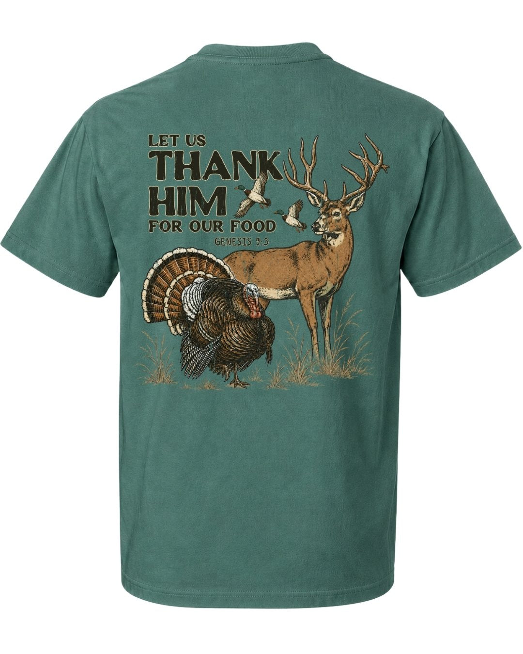 Let Us Thank Him For Our Food POCKET tee