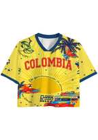 Sunshine Colombia Chiva Bus Macaw Cropped Jersey Shirt