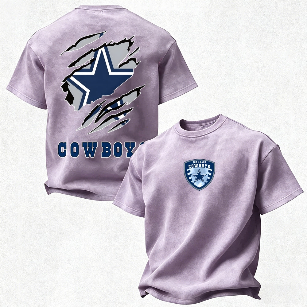 Dallas Cowboys Printed Unisex 100% Pure Cotton Washed T-Shirt