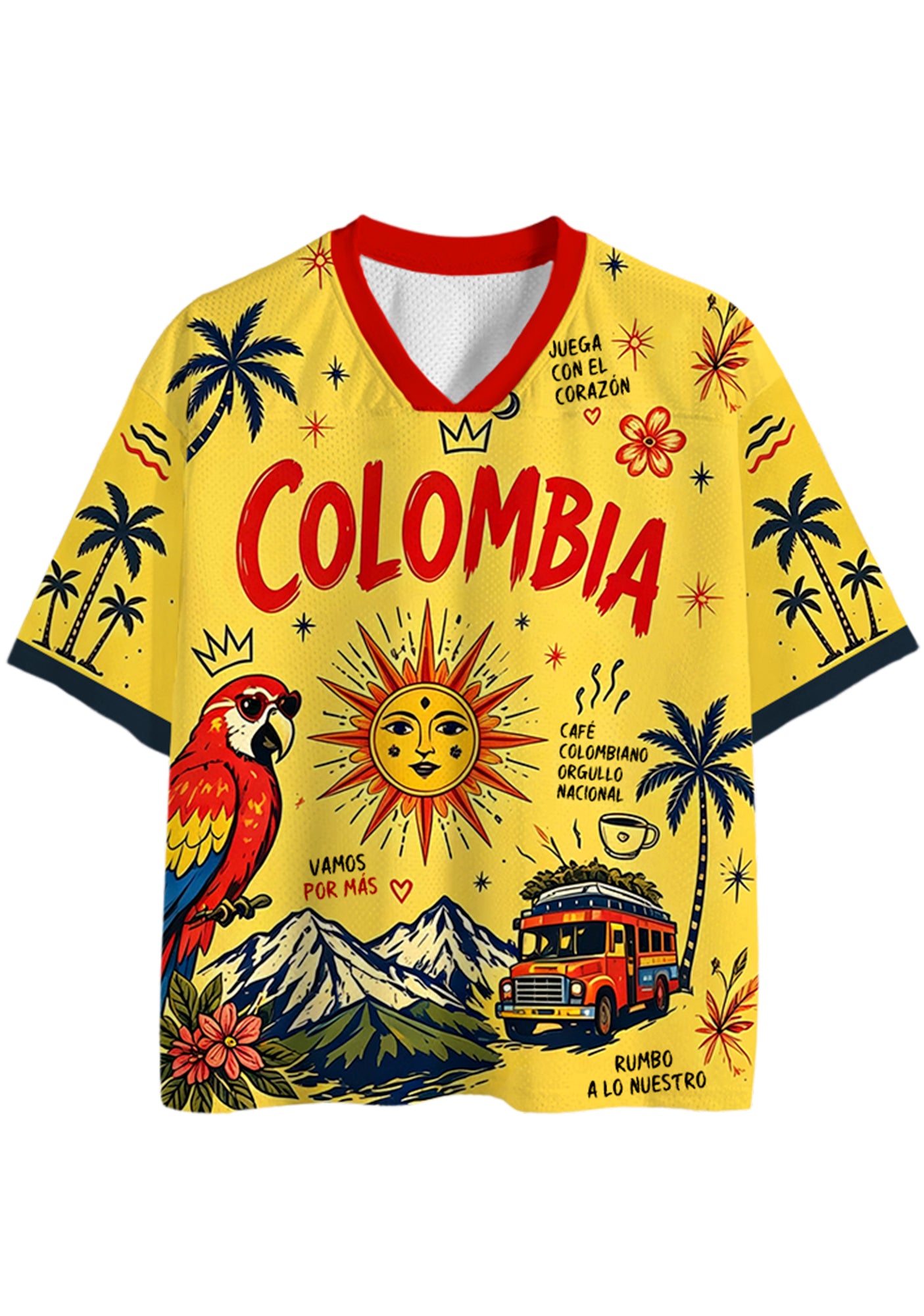Colombia Tropical Macaw Sun Bus Mesh Jersey Shirts Main image