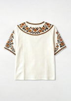 Boho Floral Border Hull City V-Neck Blouse