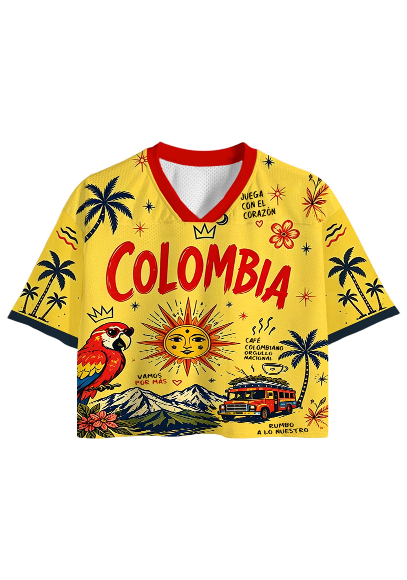 Colombia Tropical Macaw Sun Bus Cropped Jersey Shirt Main image