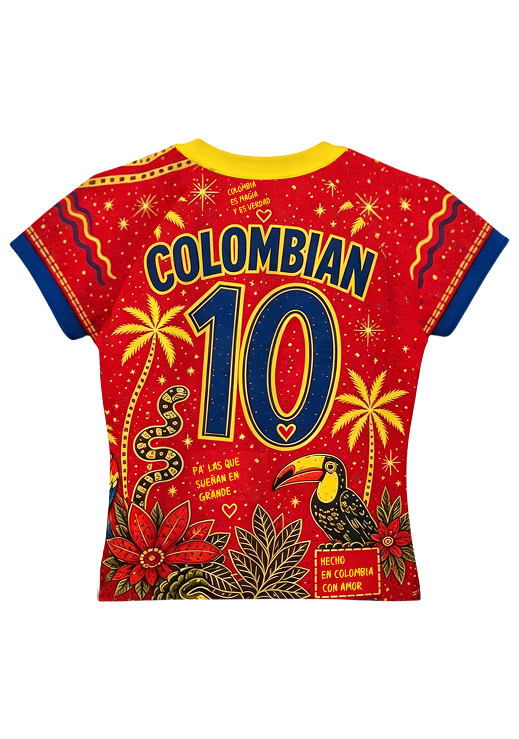 Colombia Culture All Over Print Red Baby Tee