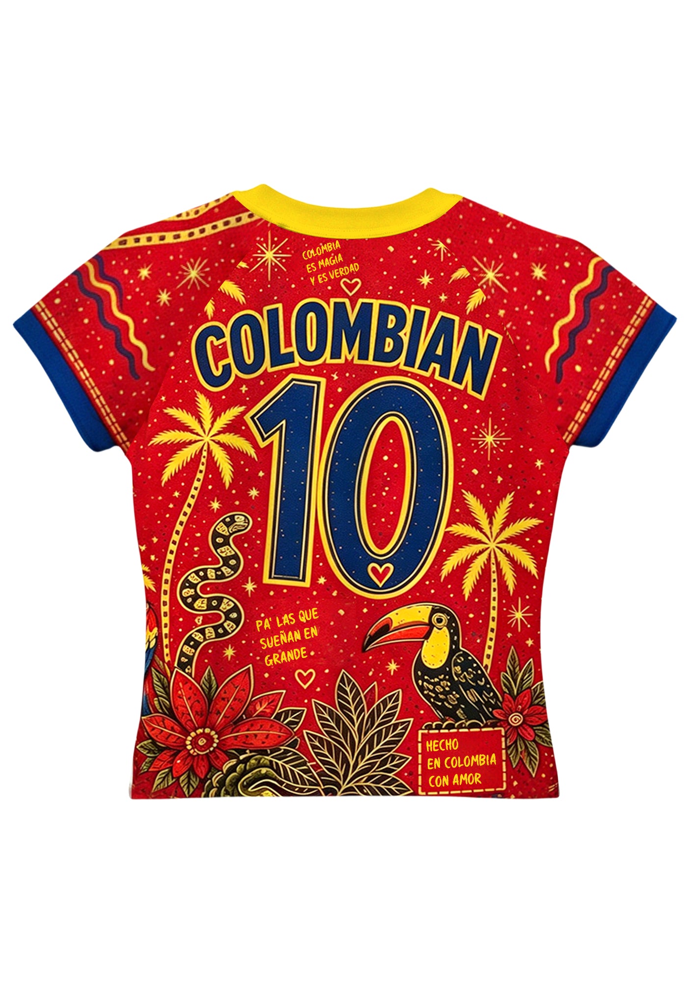 Colombia Culture All Over Print Red Baby Tee