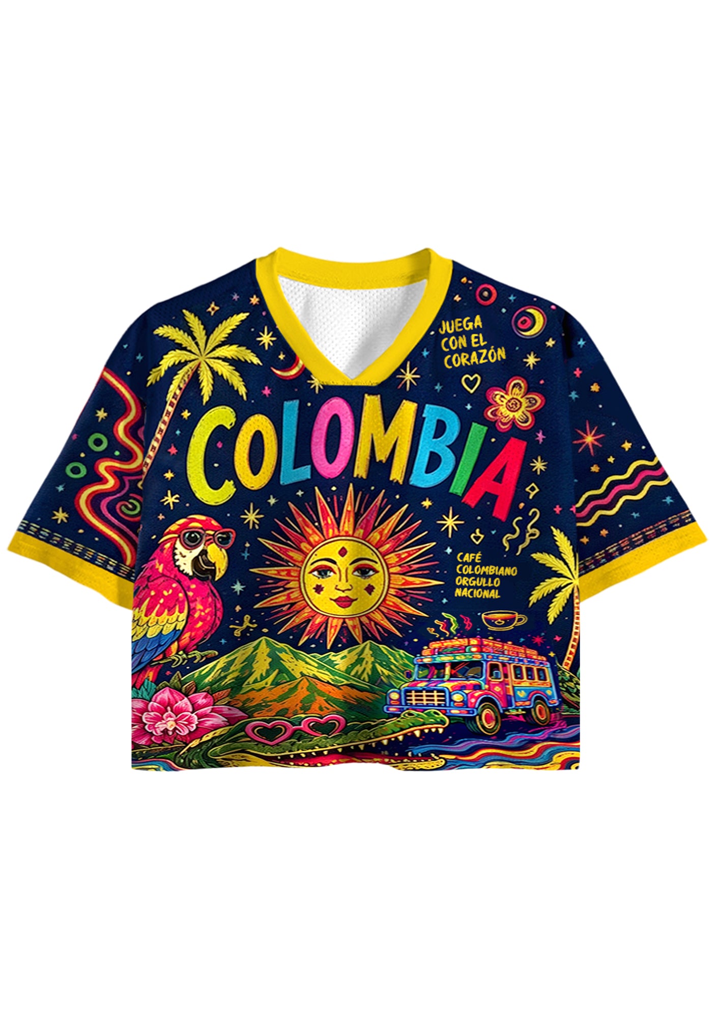 Colorful Colombia Culture Cropped Jersey Shirt Main image