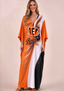 Women's Cincinnati Bengals Floral V-Neck Kaftan Maxi Dress