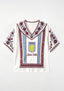 Boho Floral Border Aston Villa V-Neck Blouse