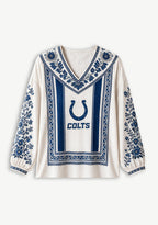 Indianapolis Colts Boho Floral Printed V-Neck Long Sleeve Shirt