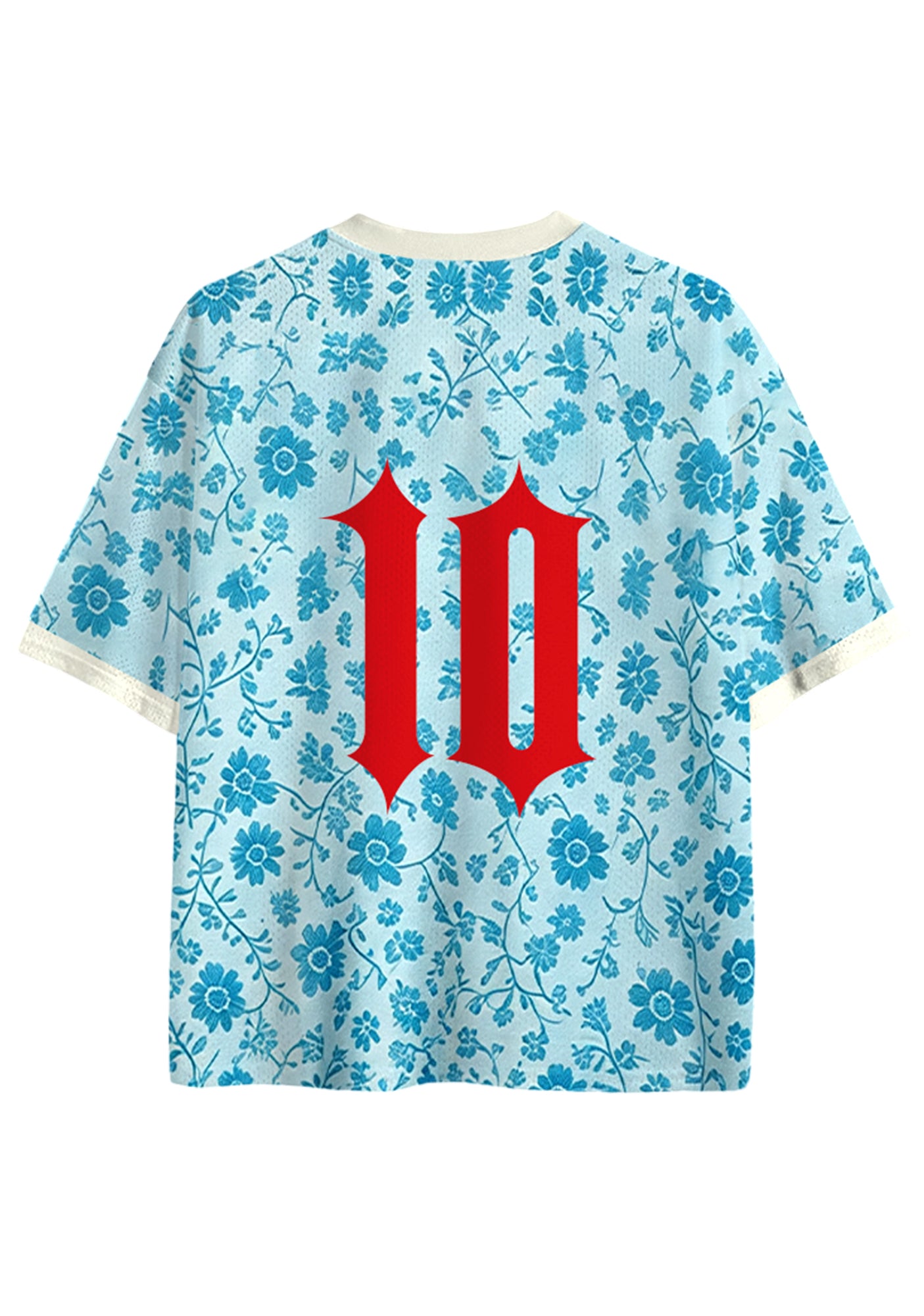 Light Blue Floral Colombia Script Mesh Jersey Shirts Secondary image