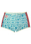 Light Blue Floral Colombia Script Booty Shorts