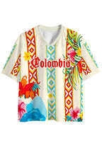 Tropical Floral Tribal Colombia Mesh Jersey Shirts