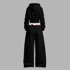 Zip-up hooded jacket and elastic-waist pants set 2609007214