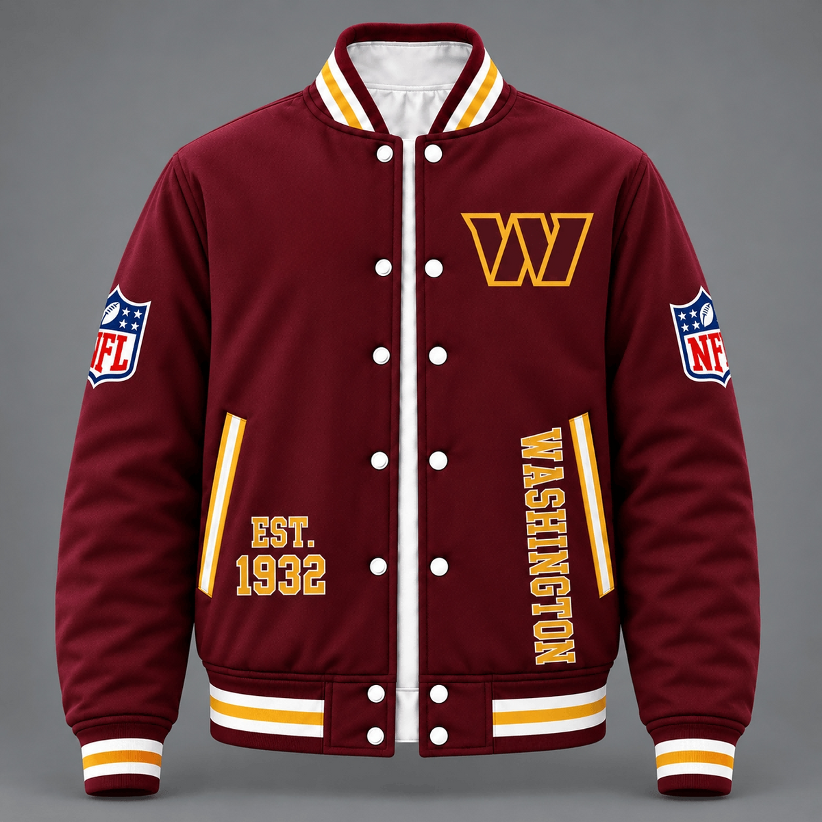Washington Commanders Maroon Varsity Jacket