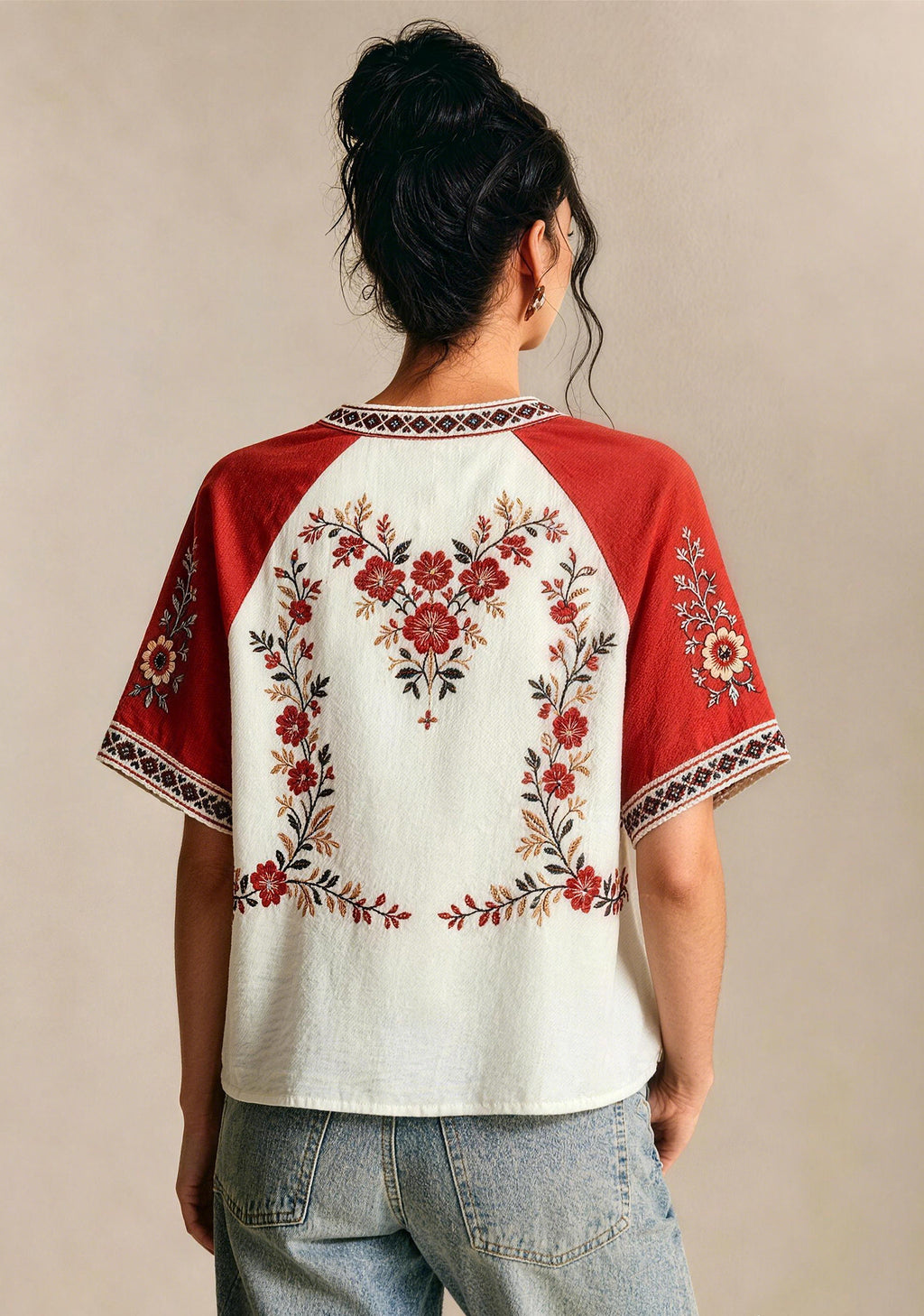 Los Angeles Angels Vintage Floral Heart V‑Neck Raglan V-Neck T-Shirt