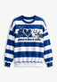 Women's Peace Love Indianapolis Colts Striped Crewneck Sweatshirt