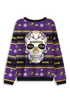 Baltimore Ravens Skull Ugly Christmas Football Fan Sweatshirt