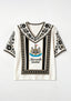 Boho Floral Border Newcastle United V-Neck Blouse