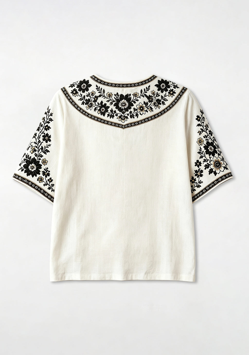 Boho Floral Border Newcastle United V-Neck Blouse