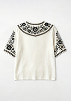 Boho Floral Border Newcastle United V-Neck Blouse